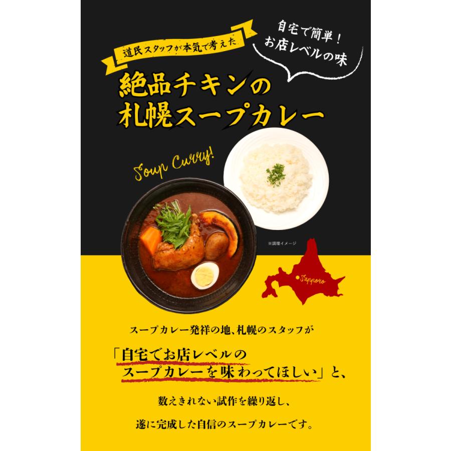 絶品チキンの札幌スープカレー 2食セット スープカレー レトルト 人気 スパイスカレー チキンレッグ 北海道 保存食 非常食 おとりよせグルメ