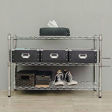 dayneeds 輕型 90x35x60cm 三層電鍍(鎖管)鐵架 波浪架/收納架/置物架