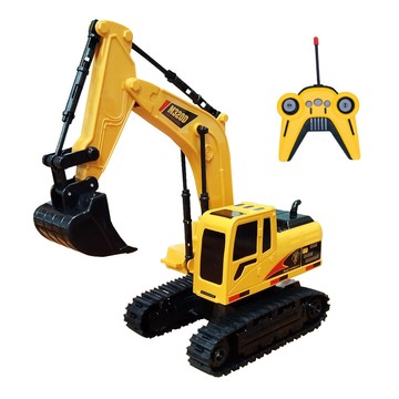孩子國 1:20六通聲光無線遙控挖土機/履帶式遙控怪手/工程車玩具(自動演示/附充電電池)