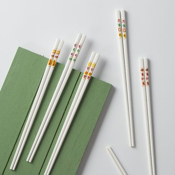 單雙卡通文字陶瓷筷子家用防霉防滑易清洗耐高溫不變形筷碗筷家用 h802