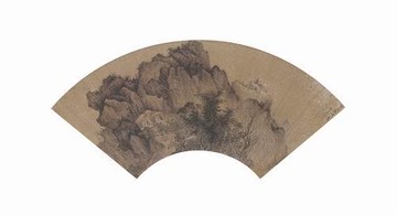 仿古畫 復制 絹本 畫心 明清山水扇面13 25-53厘米 裝飾掛畫心