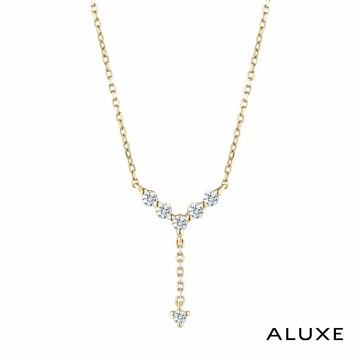 ALUXE 亞立詩 10K金 鑽石項鍊 星空之翼 垂墜式 NN0210
