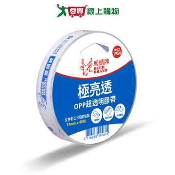 鹿頭牌 透明文具膠帶 19mm x 40m 1捲【愛買】