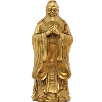 銅孔子擺件孔子像孔夫子人物站像學業事業考試贈母校慶典禮物實用