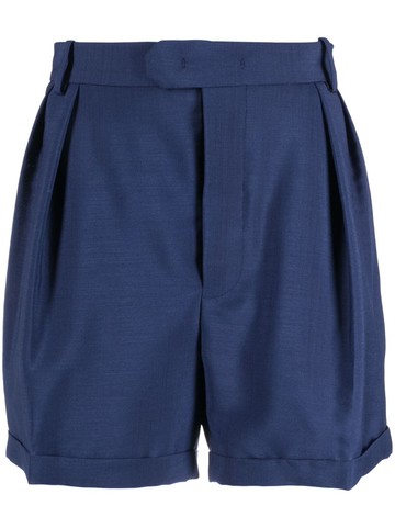 Bally - pleated mohair-wool blend shorts - men - Mohair/Wool - 54 - Blue