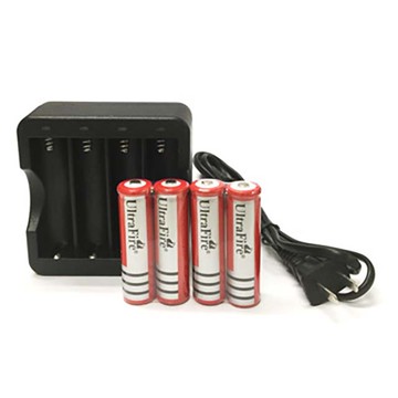 18650鋰電池+專用智能四充充電器組