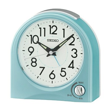seiko SK037 精工鐘 (QHE204L) 滑動式秒針嗶嗶靜音貪睡鬧鐘 藍 11.7x11.5x5.6cm｜樂天領券現折★全館特惠中★指定刷卡回饋10%