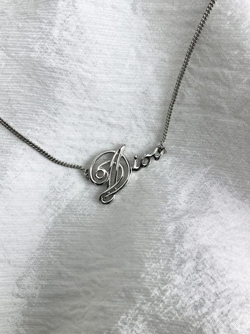【日本直送 名牌中古包】Christian Dior 克裡斯汀‧迪奧 項鍊 銀色 Logo vintage 古董 kaxt7k