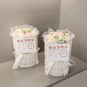 【手工針織毛線向日葵玫瑰花束】小香風成品母親節送媽媽禮物 ✨台灣出貨·精緻做工·多款可選·心意滿滿