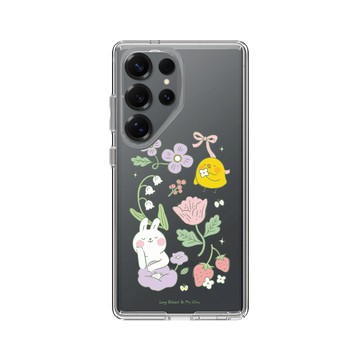 Galaxy S25 Ultra Clear 透明 - 懶散兔與啾先生 Lazy Rabbit and Mr.Chu - 優雅花園