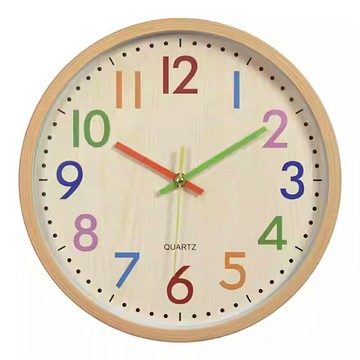 【格成】MA-859 10吋 木紋彩色靜音掛鐘