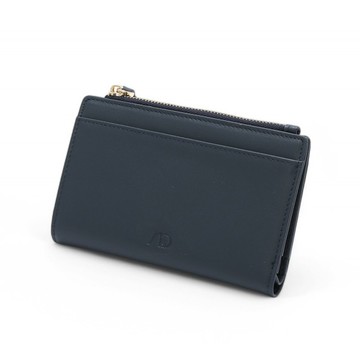 ANNA DOLLY 質感真皮大容量多卡位中夾 寶石藍