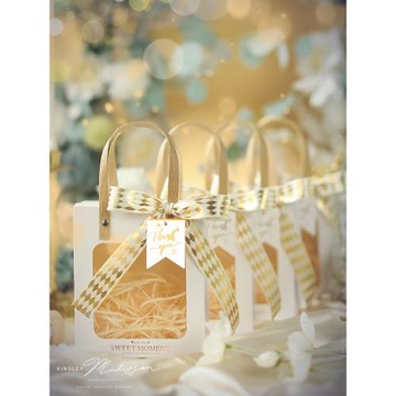 新年元旦禮品袋小號伴手禮袋生日禮物紅色包裝盒透明手提禮品袋子