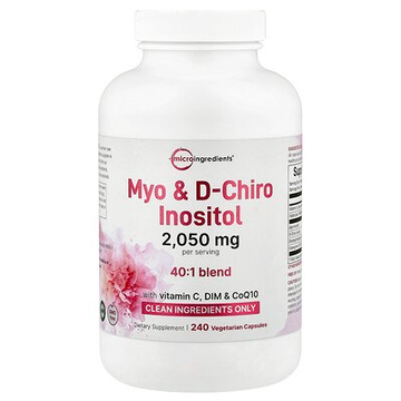Micro Ingredients, Myo-肌醇和 D-手性肌醇，240 粒素食膠囊