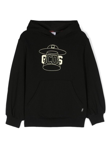 Gcds Kids - logo-print cotton hoodie - kids - Cotton/Cotton - 4 yrs - Black