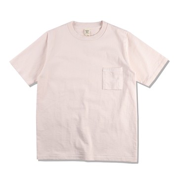 日本Jackman Dotsume Pocket復古重磅圓領立體口袋Tee貝殼粉