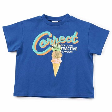 日本 BREEZE - 俏皮印花短袖上衣-冰淇淋-寶藍