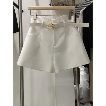 高腰西裝短褲女外穿2025新款夏季寬松黑色百搭顯瘦A字闊腿褲子