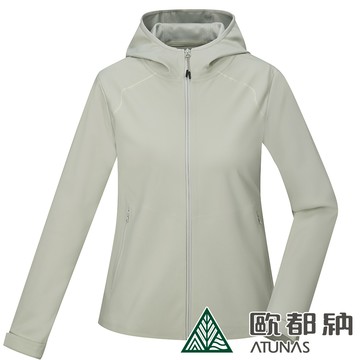 女款SOFTSHELL防潑水輕暖外套(A1GA2326W灰米/防風外套/軟殼衣/防潑水外套/素面百搭款)