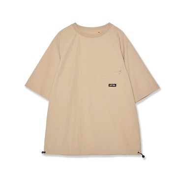 5th STREET｜山形｜中性｜寬版胸前口袋短袖T恤｜灰卡其