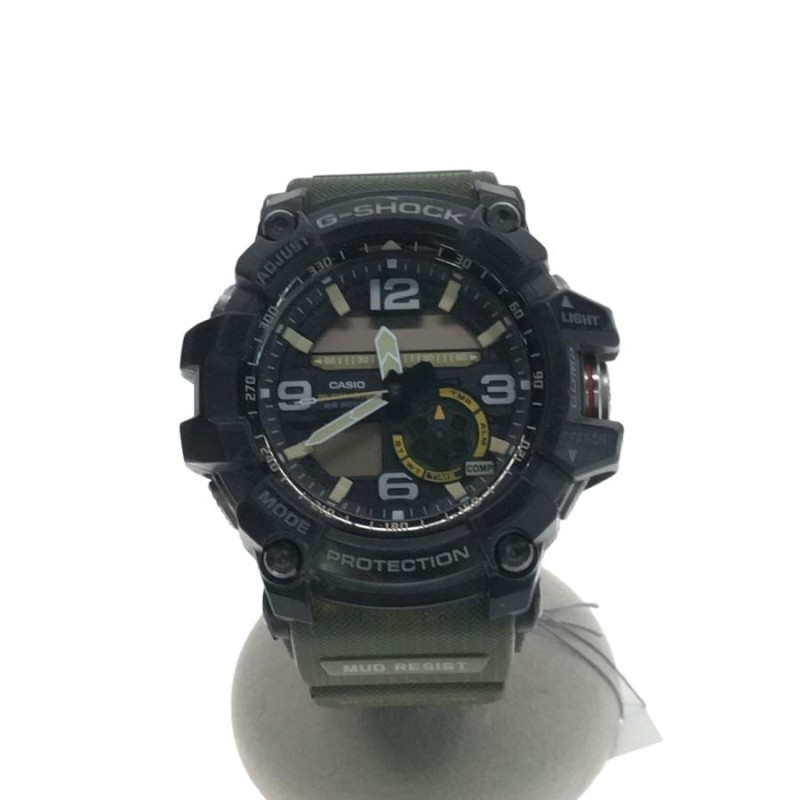 CASIO◇クォーツ腕時計・G-SHOCK/デジアナ/ラバー/BLK/GRN | LINE 