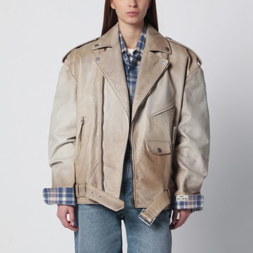 Beige leather Phoebe jacket