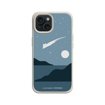 iPhone 15 SolidX 貝殼灰 - ilovedoodle (Lim Heng Swee) - Cat Landscape - Meteor 貓咪流星