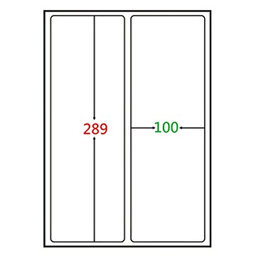鶴屋 A4三用電腦標籤 B100289 289 x 100mm 38號  2格  105張