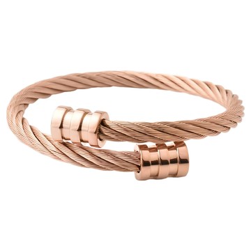 Buddha best 繩索造型外科手術鋼絲手環  厚度 5mm  玫瑰金