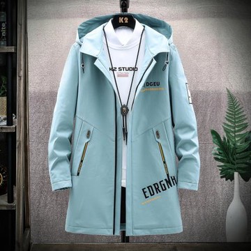 中長款風衣男春秋季新款夾克潮流休閑痞帥氣褂子男士工裝連帽外套