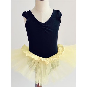 黑色拼黃色舞蹈裙連體服女童演出服少兒芭蕾舞幼兒小蜜蜂演出服裝