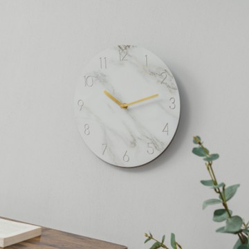 樂嫚妮 仿大理石紋掛鐘/時鐘/11吋/低噪-(2色)