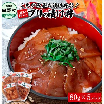 ふるさと納税 田野町 これが魚屋の漬け丼だ!〜ブリ〜 《訳あり》 80g×5P