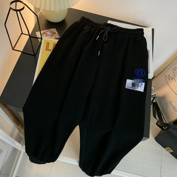 裝刺繡休閑束腳褲衛褲女S-8韓版小個子松緊高腰寬松直筒褲潮