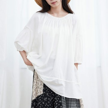 日系泡泡袖寬版上衣798565
