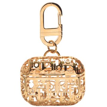 DIOR 經典Dior簍空字母AirPods Pro 2黃銅耳機保護殼/掛飾(金色)