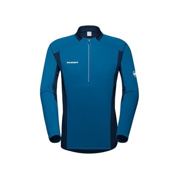 MAMMUT Aenergy FL Half Zip LS AF 抗菌半拉長袖排汗衣 深冰藍/海洋藍 男款 #1016-01310
