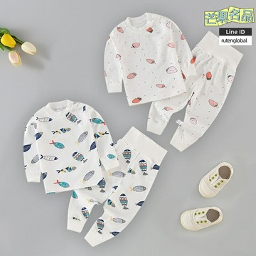 【A類純棉護肚】嬰兒內衣套裝 秋衣秋褲 寶寶內衣 嬰兒衣服 新生兒衣服 高腰護肚設計 無骨縫製 柔軟透氣 春秋季打底 男女童通用