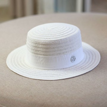 小辣椒帽子女草帽夏白色字母編織平頂帽歐美小清新遮陽帽女夏天1入