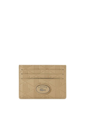 Lacoste - logo-appliqué debossed cardholder - men - Polyurethane - One Size - Neutrals