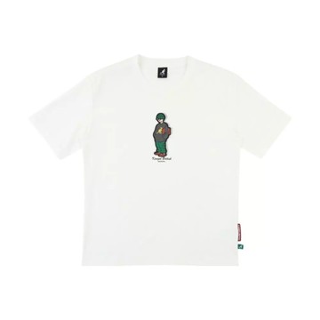 KANGOL 短T 白色 落肩 趣味人物T 短袖 上衣 中性 6625100500