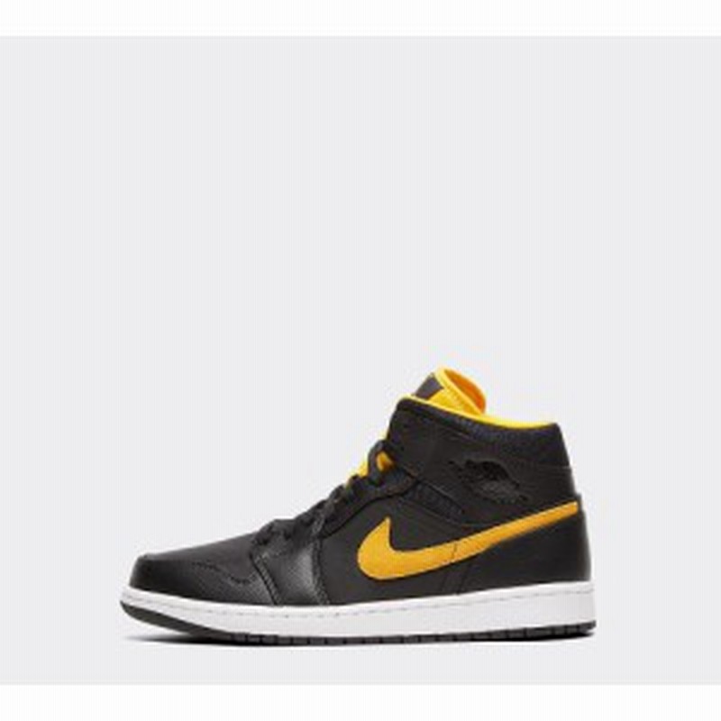 jordan 1 mid black university gold
