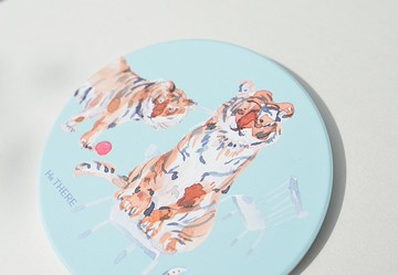 小虎陶瓷吸水杯墊