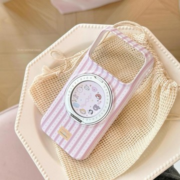 🔥桃園好品🔥 卡通適用iphone17pm手機殼蘋果16粉時鐘小狗15支點17旋轉磁吸支架