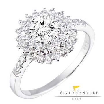 亞帝芬奇擁抱心采GIA50分鑽戒