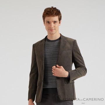 【ROBERTA諾貝達】 秋冬男裝 修身版 簡單有型都會獵裝  深咖