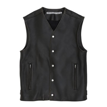 alexanderwang 皮革寬鬆機車背心