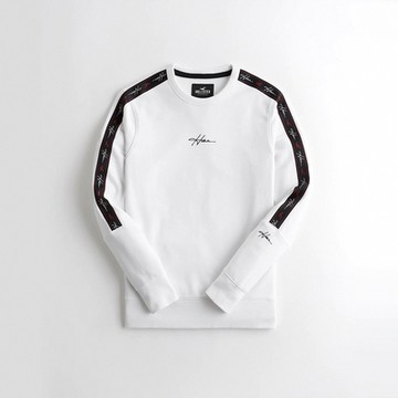 Hollister 經典刺繡文字長袖T恤-白色