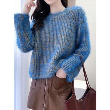 冬裝短款加厚馬海毛毛衣女秋冬2025新款爆款慵懶風針織打底衫外穿
