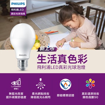 Philips 飛利浦 15W LED真彩光燈泡 黃光/自然光/白光 單入